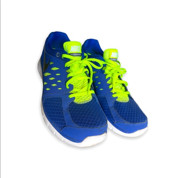 NIKE FLEX 2013 RUN Blue/Neon Sz10 W - Picture 7 of 10